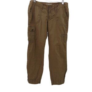 Hei Hei Anthropologie Green Pants 4 Shadow Stripe Cargo Pockets Low Rise Zipper